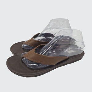 Okabashi Mens Brown Flip Flops Size 9-10